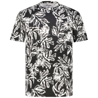 T-Shirt mit Allover-Muster schwarz_BLACK | 3XL