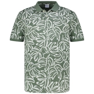 Poloshirt mit Allover-Muster oliv_LAUREL WREATH | 3XL