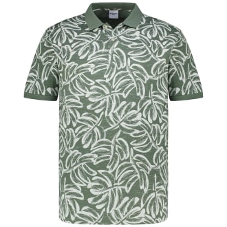 Poloshirt mit Allover-Print oliv_LAUREL WREATH | 3XL