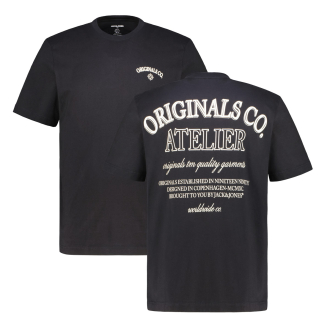 T-Shirt mit Print auf Vorder- und Rückseite schwarz_BLACK | 3XL