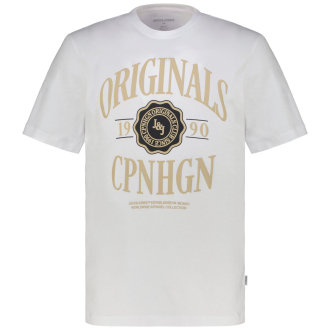 T-Shirt mit Label-Print weiß_BRIGHT WHITE | 3XL
