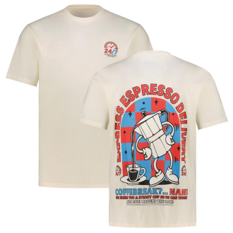 T-Shirt mit Print auf Vorder- und Rückseite creme_BUTTERCREAM | 3XL