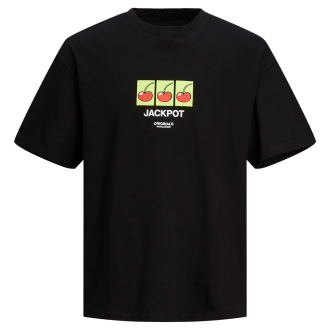 T-Shirt mit Print schwarz_BLACK | 3XL