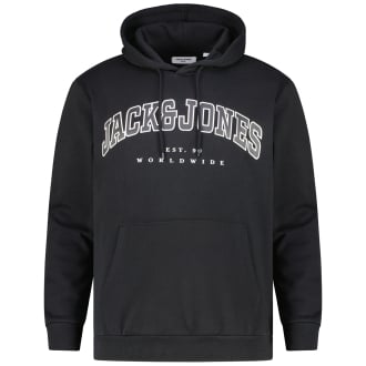 Hoodie mit Label-Print schwarz_BLACK | 3XL
