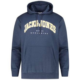 Hoodie mit Label-Print blau_NAVY BLAZER | 3XL