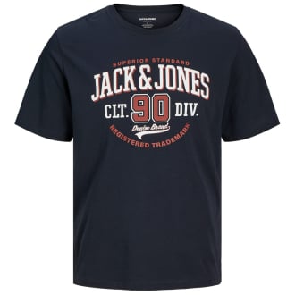 T-Shirt mit Label-Print marine_DARK NAVY | 3XL