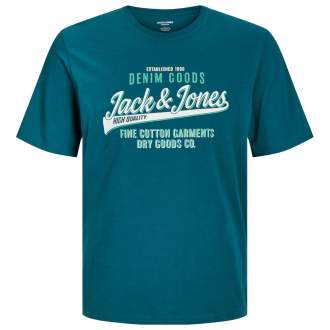 T-Shirt mit Label-Print grün_DEEP TEAL | 3XL