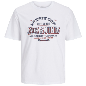 T-Shirt mit Label-Print weiß_WHITE | 3XL