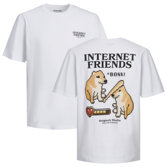 T-Shirt mit Print auf Vorder- und Rückseite weiß_BRIGHT WHITE/DOGS | 3XL