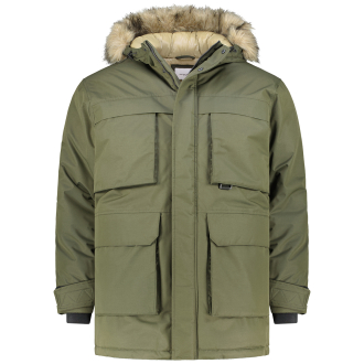 Parka mit abnehmbarem Kunstfellkragen, wasserabweisend dunkelgrün_ROSIN/NO BADGE | 4XL