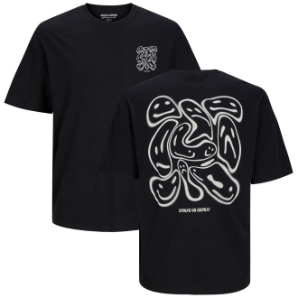 T-Shirt mit Print auf Vorder- und Rückseite schwarz_BLACK | 3XL