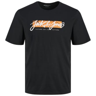 T-Shirt mit Label-Print schwarz_BLACK | 3XL