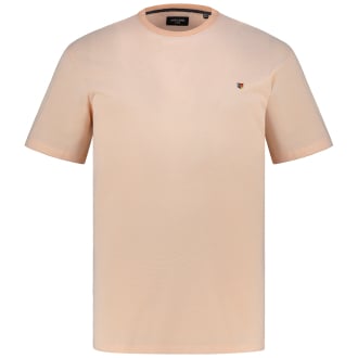 T-Shirt mit Strukturgewebe sand_PEACH NOUGAT/MIXED W. WHITE | 3XL