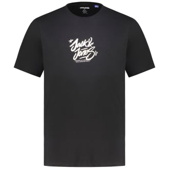 T-Shirt mit Label-Print schwarz_BLACK | 3XL