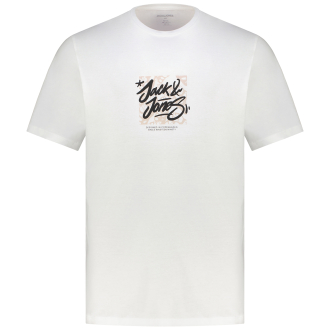 T-Shirt mit Label-Print weiß_BRIGHT WHITE | 3XL
