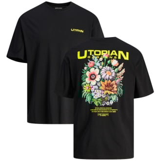 T-Shirt mit Print auf Vorder- und Rückseite schwarz_BLACK | 3XL
