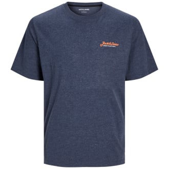T-Shirt mit Logo-Print blau_NAVY BLAZER/MELANGE | 3XL