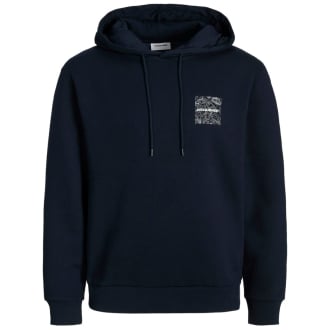 Hoodie mit Label-Print blau_NAVY BLAZER | 3XL