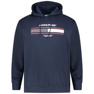 Hoodie mit Label-Print blau_NAVY BLAZER | 3XL