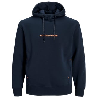 Hoodie mit Label-Print dunkelblau_NAVY BLAZER/JACKJONES | 3XL