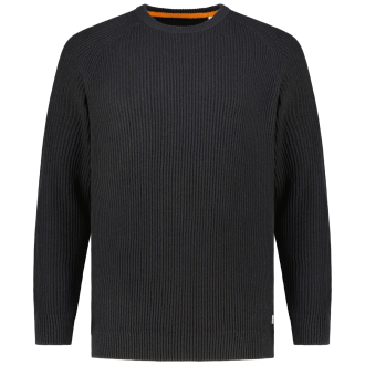 Rundhalspullover aus Baumwollmischung schwarz_BLACK | 3XL