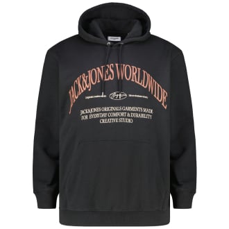 Hoodie mit Print auf Vorder- und Rückseite schwarz_BLACK/DETAIL JJ | 3XL