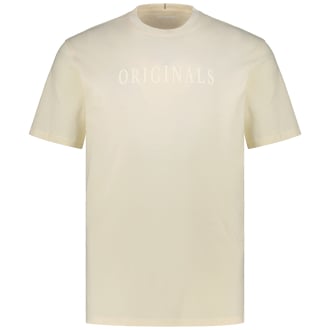 T-Shirt mit Label-Print cremeweiß_ANTIQUE WHITE | 3XL