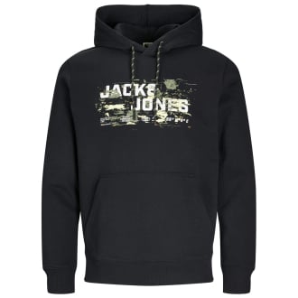 Hoodie mit Print schwarz_BLACK | 5XL