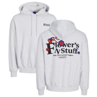 Hoodie mit Print auf Vorder- und Rückseite weiß_BRIGHT WHITE/MELANGE | 4XL