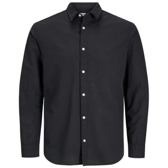 Freizeithemd mit Leinen schwarz_BLACK | 3XL