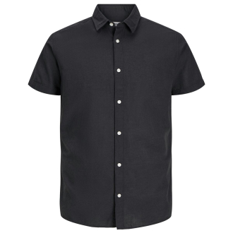 Freizeithemd mit Leinen schwarz_BLACK | 3XL