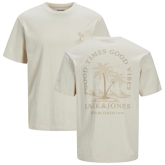 T-Shirt mit Print auf Vorder- und Rückseite beige_MOONBEAM | 3XL