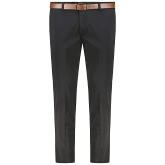 Stretch-Chinos mit Gürtel schwarz_BLACK | 52/30
