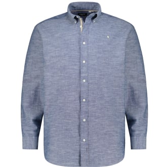Freizeithemd aus Baumwoll-Leinen-Mix hellblau_FADED DENIM | 3XL