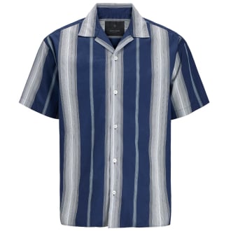 Freizeithemd mit Allover-Print blau_NAVAL ACADEMY | 3XL
