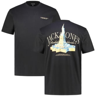 T-Shirt mit Print auf Vorder-und Rückseite schwarz_BLACK | 3XL