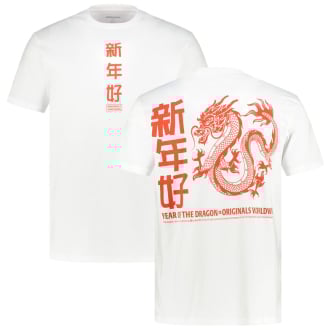 T-Shirt mit Print auf Vorder-und Rückseite weiß_BRIGHT WHITE/DRAGON | 3XL