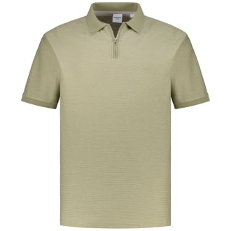 Poloshirt aus Materialmix hellgrau_SILVER LINING | 3XL