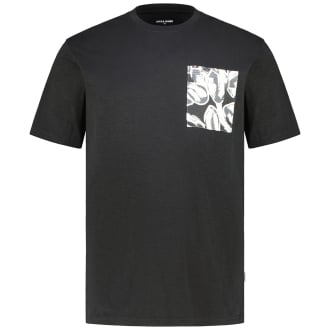 T-Shirt mit Print schwarz_BLACK | 3XL