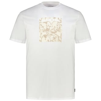 T-Shirt mit Label-Print weiß_BRIGHT WHITE | 3XL