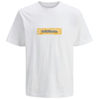 T-Shirt mit Label-Print weiß_BRIGHT WHITE | 4XL