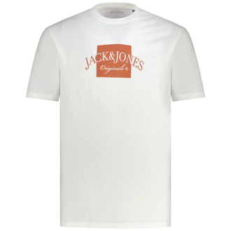 T-Shirt mit Label-Print weiß_BRIGHT WHITE | 3XL