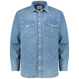 Freizeithemd aus Denim jeansblau_BLUE DENIM | 3XL