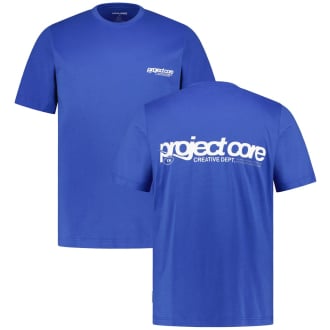 T-Shirt mit Print auf Vorder-und Rückseite blau_BEAUCOUP BLUE | 3XL