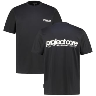 T-Shirt mit Print auf Vorder-und Rückseite schwarz_BLACK | 3XL
