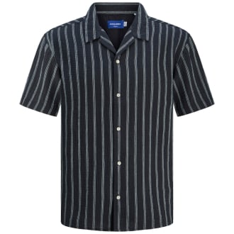 Freizeithemd in Seersucker-Qualität blau_SKY CAPTAIN/STRIPE | 3XL