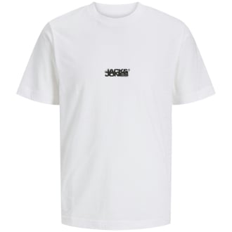 T-Shirt mit Label-Print weiß_BRIGHT WHITE | 3XL