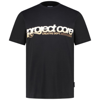 T-Shirt mit Print schwarz_BLACK | 3XL