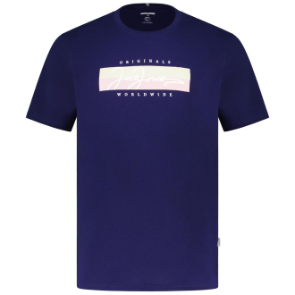 T-Shirt mit Label-Print blau_OCEAN CAVERN | 3XL