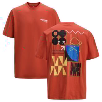 T-Shirt mit Print auf Vorder- und Rückseite orange_SUMMER FIG | 3XL